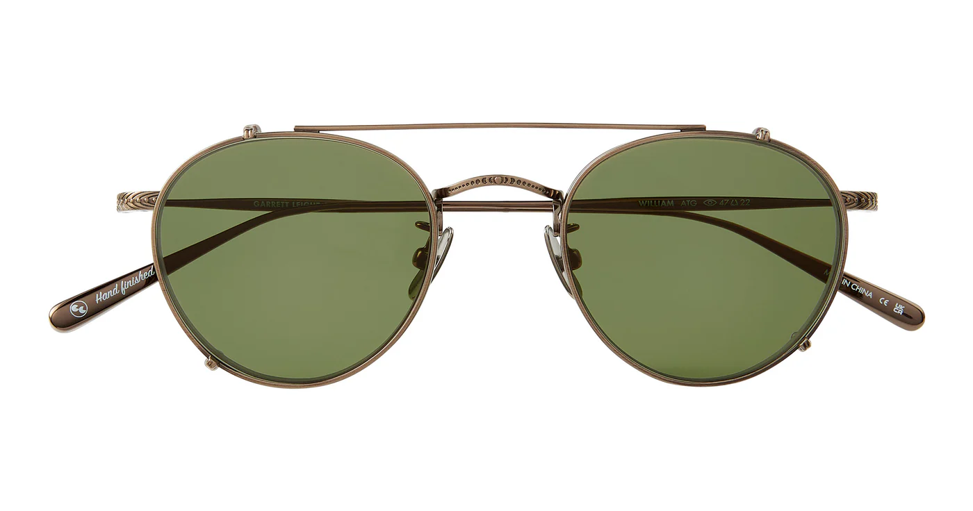 Clip_William_5073_ATG_GRN_4_1400x Garrett Leight William Clip- Antique Gold/Green - Image 2