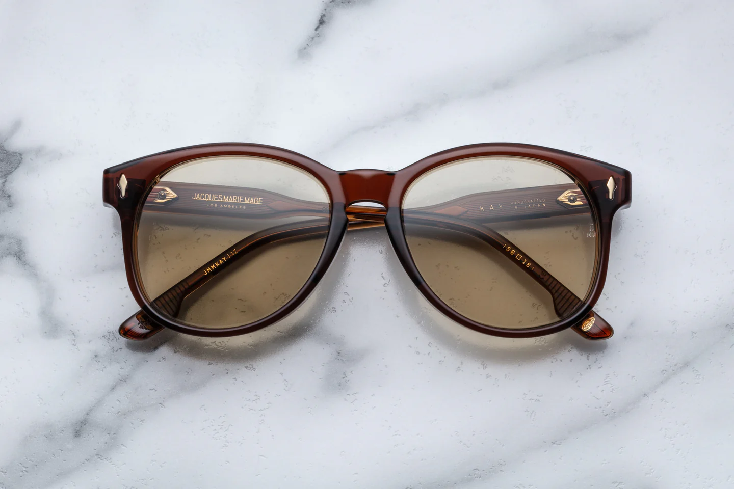 Kay_Teak_Front_Cropped_5377x3585_anlf8f Jacques Marie Mage Kay Sunglasses for Women - Teak - Image 1