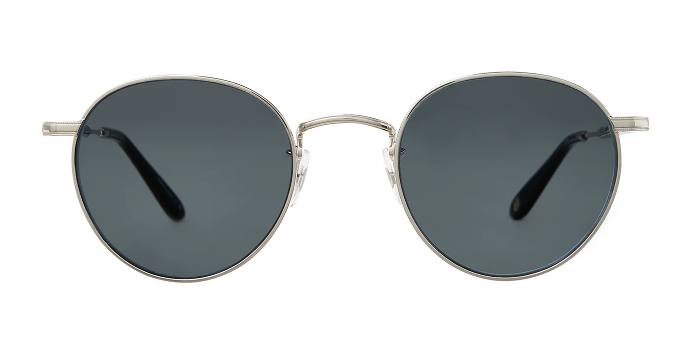 Sunglasses_Wilson-M_4005_SV-BK-SFPBS_1_1400x Garrett Leight Wilson M Sun - Silver-Black/Semi-Flat Pure Blue Smoke - Image 1