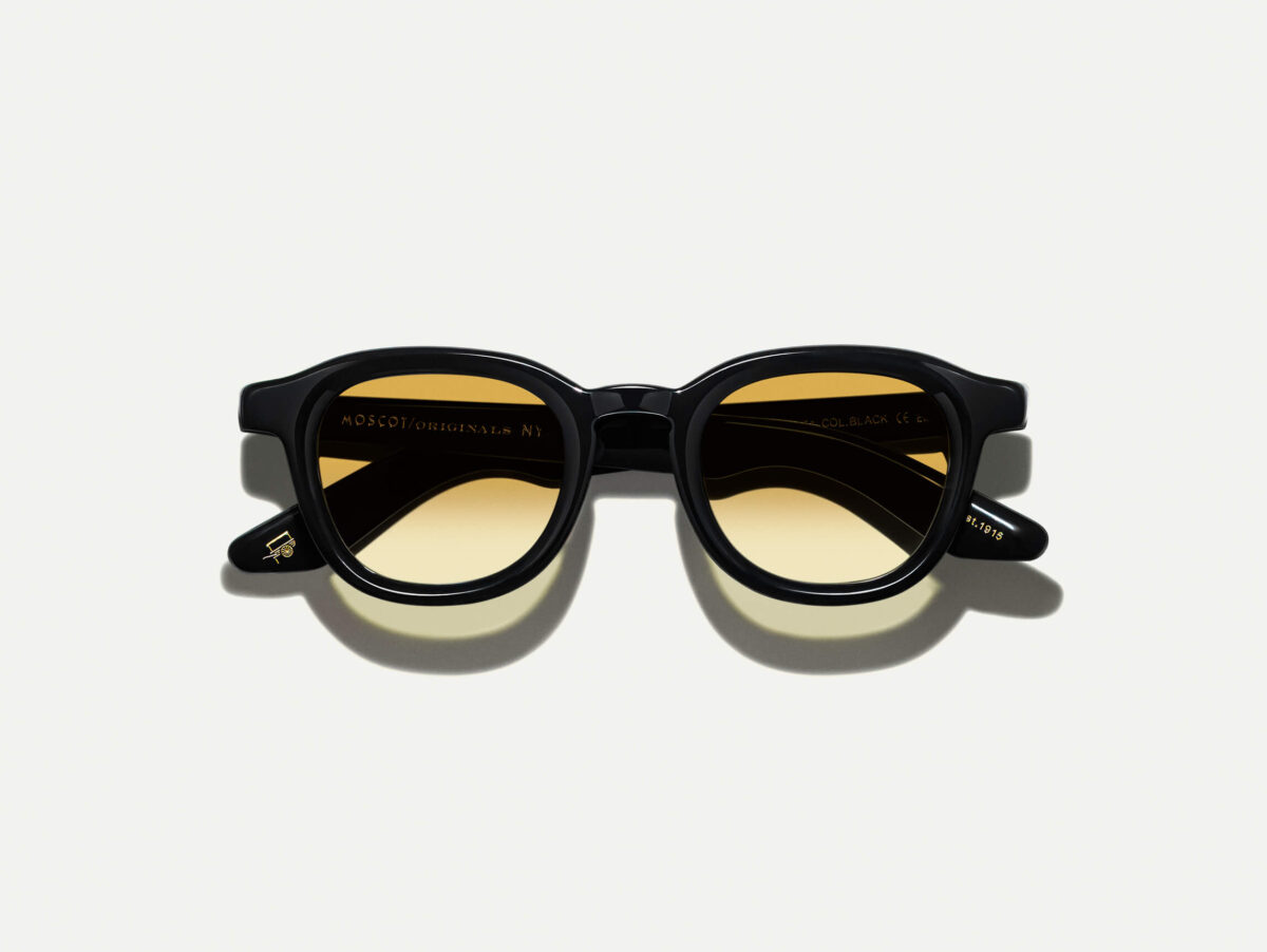 Moscot Dahven black Sunglasses with custom made tints -chestnut fade 47 - Image 1