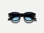 Moscot Dahven Black Sunglasses with custom made tints - denim blue 44