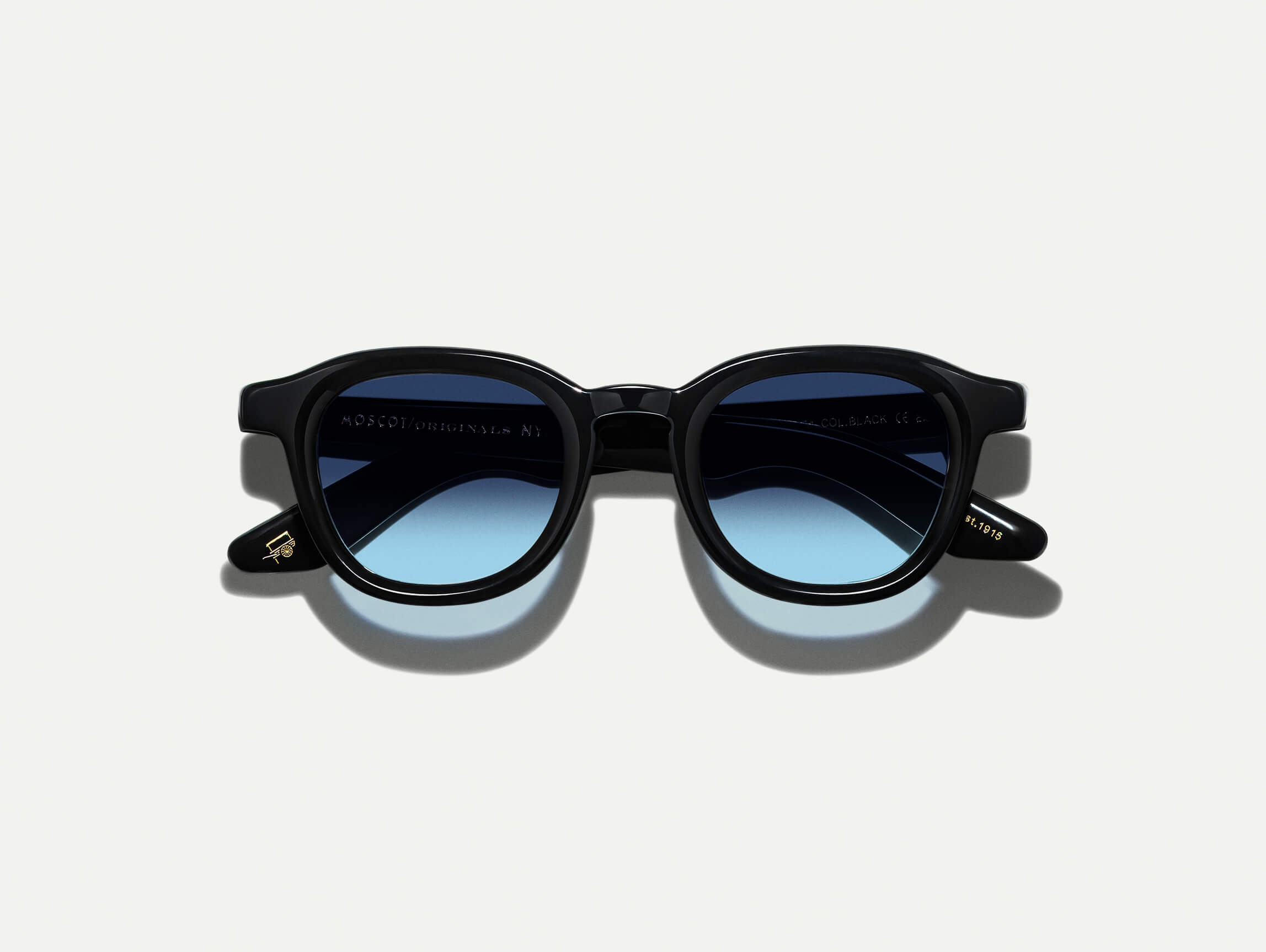 dahven-cmt-color-denim-blue-pos-2 Moscot Dahven Black Sunglasses with custom made tints - denim blue 44 - Image 1