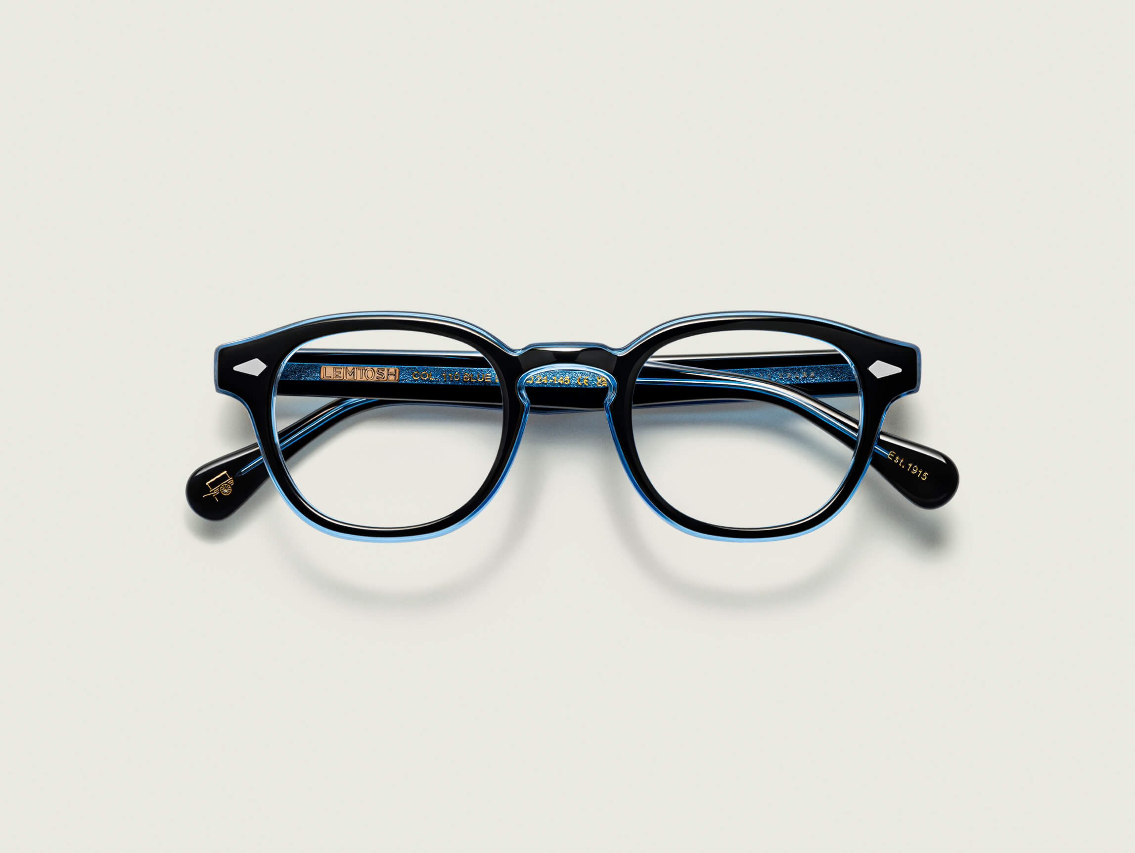 lemtosh-le-color-blue-pos-2 Moscot Lemtosh 110 blue Optical Glasses- blue 44 - Image 1