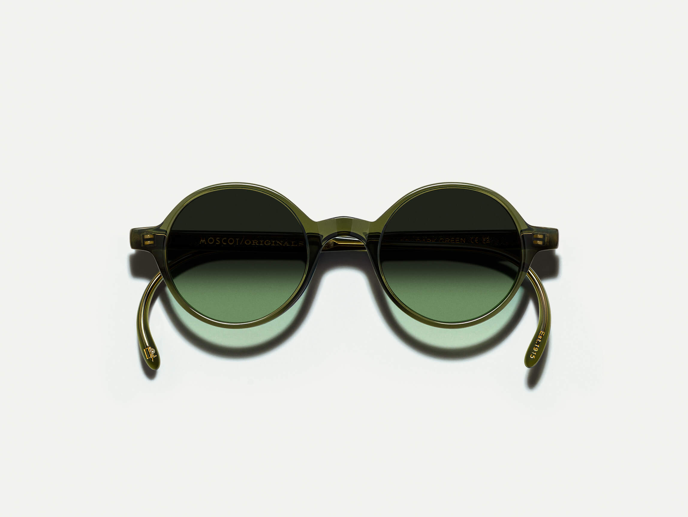 scooch-sun-color-dark-green-pos-2 Moscot Scooch Sunglasses - Dark Green 46 - Image 1