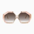 Valley Colosseum Sunglasses - in Crystal Pink, Champagne w. Gold Metal / Brown Gradient Lens