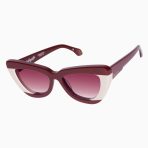 Valley Lafayette Sunglasses - in Burgundy Light Tan Splice w. Gold Metal / Rose Gradient Lens - Image 2