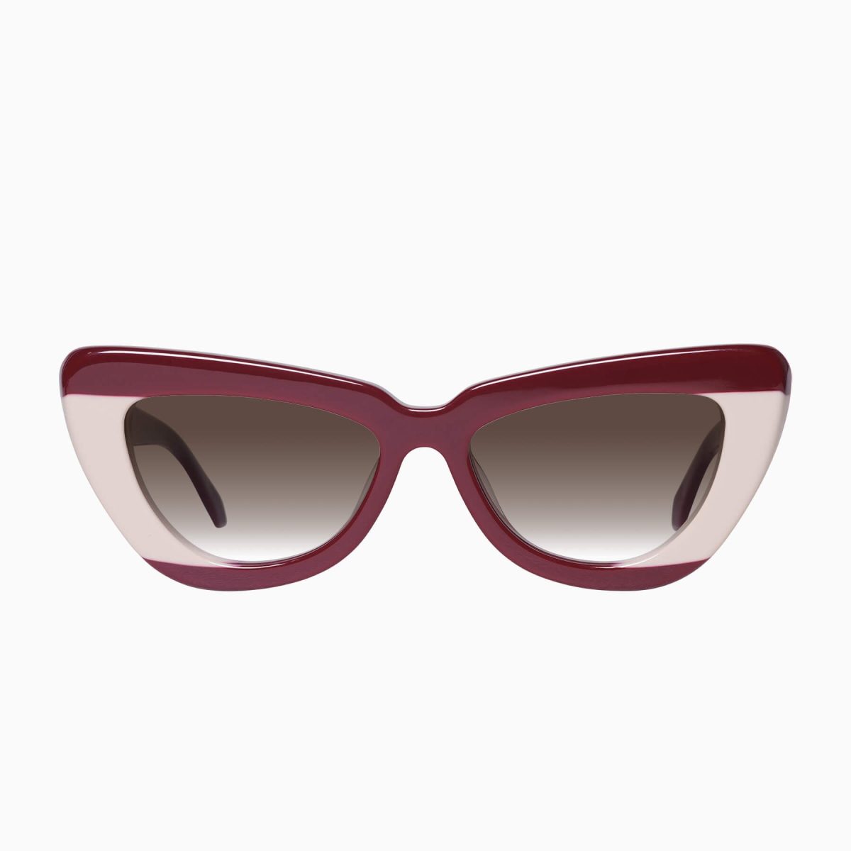 Valley Lafayette Sunglasses - in Burgundy Light Tan Splice w. Gold Metal / Brown Gradient Lens - Image 1