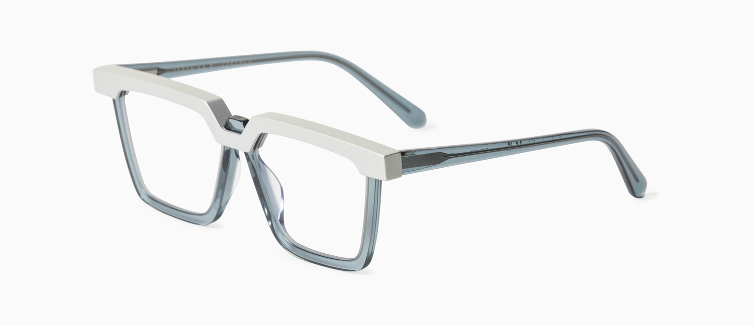 RICK-silver-stoneblue-side Veronika Wildgruber Optical Glasses - 8 silver/stone blue - Image 2