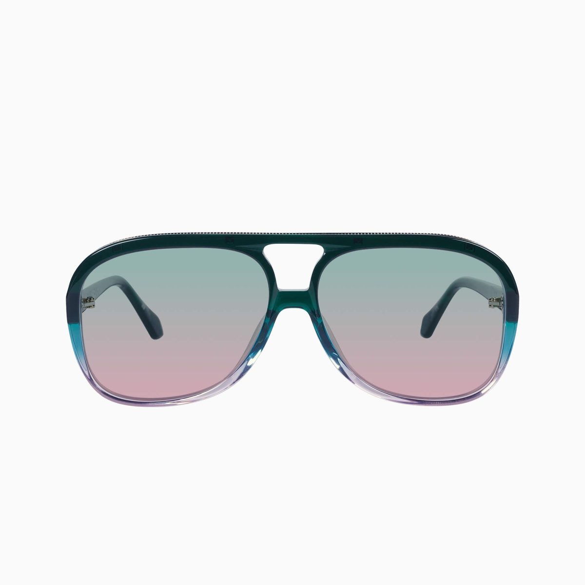 Valley Bang Bang Sunglasses - in Forest Green Fade To Rose w. Gold Metal / Olive To Rose Gradient Lens - Image 1