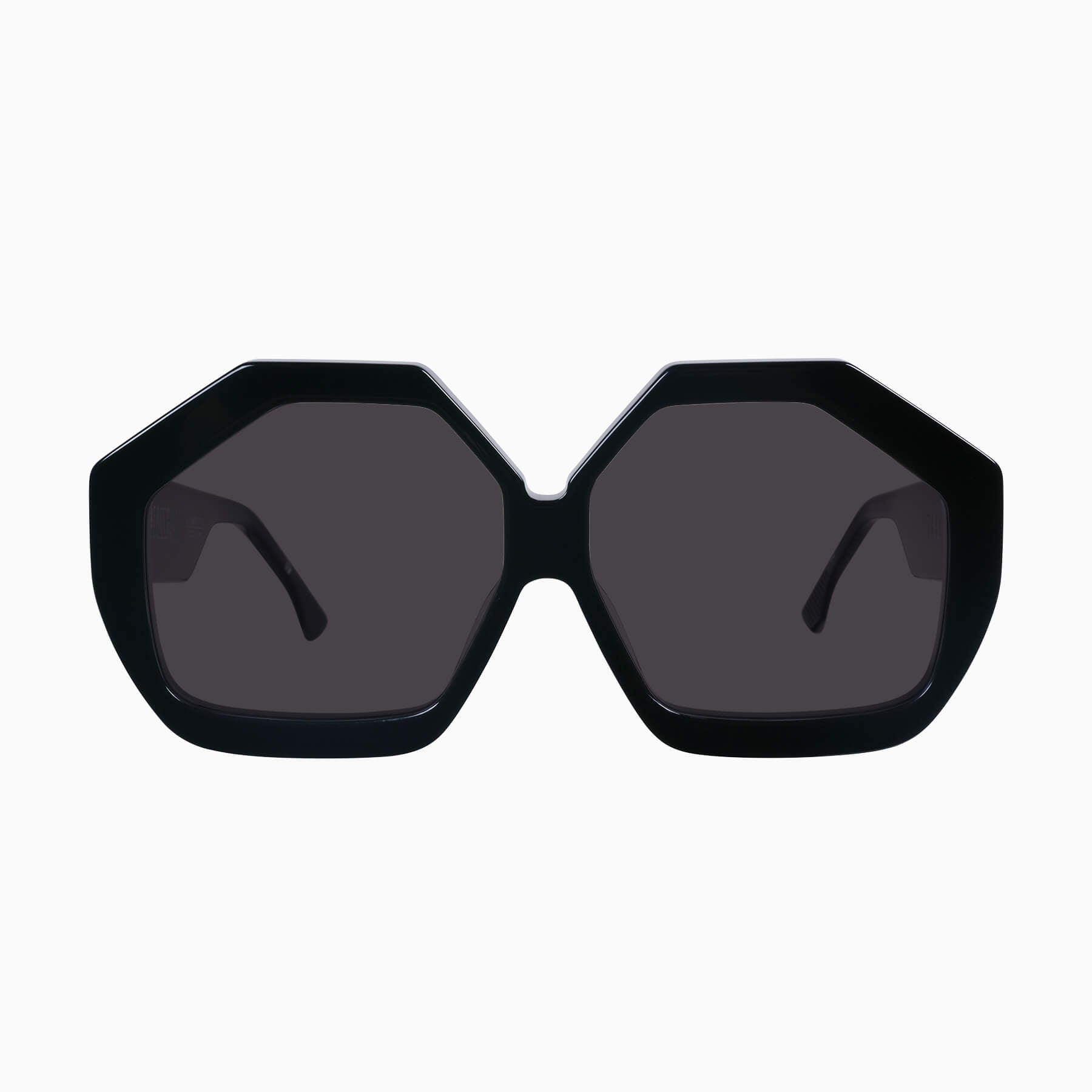 colosseum_glossblack_black_00 Valley Colosseum Sunglasses - in Gloss Black w. Gold Metal / Black Lens - Image 1