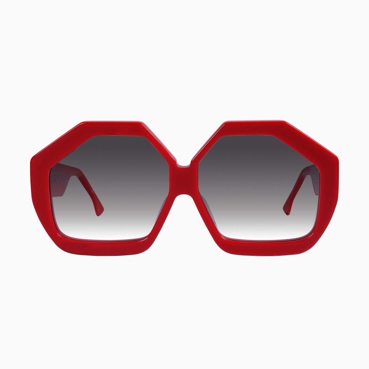 Valley Colosseum Sunglasses - in Red w. Gold Metal / Black Gradient Lens - Image 1