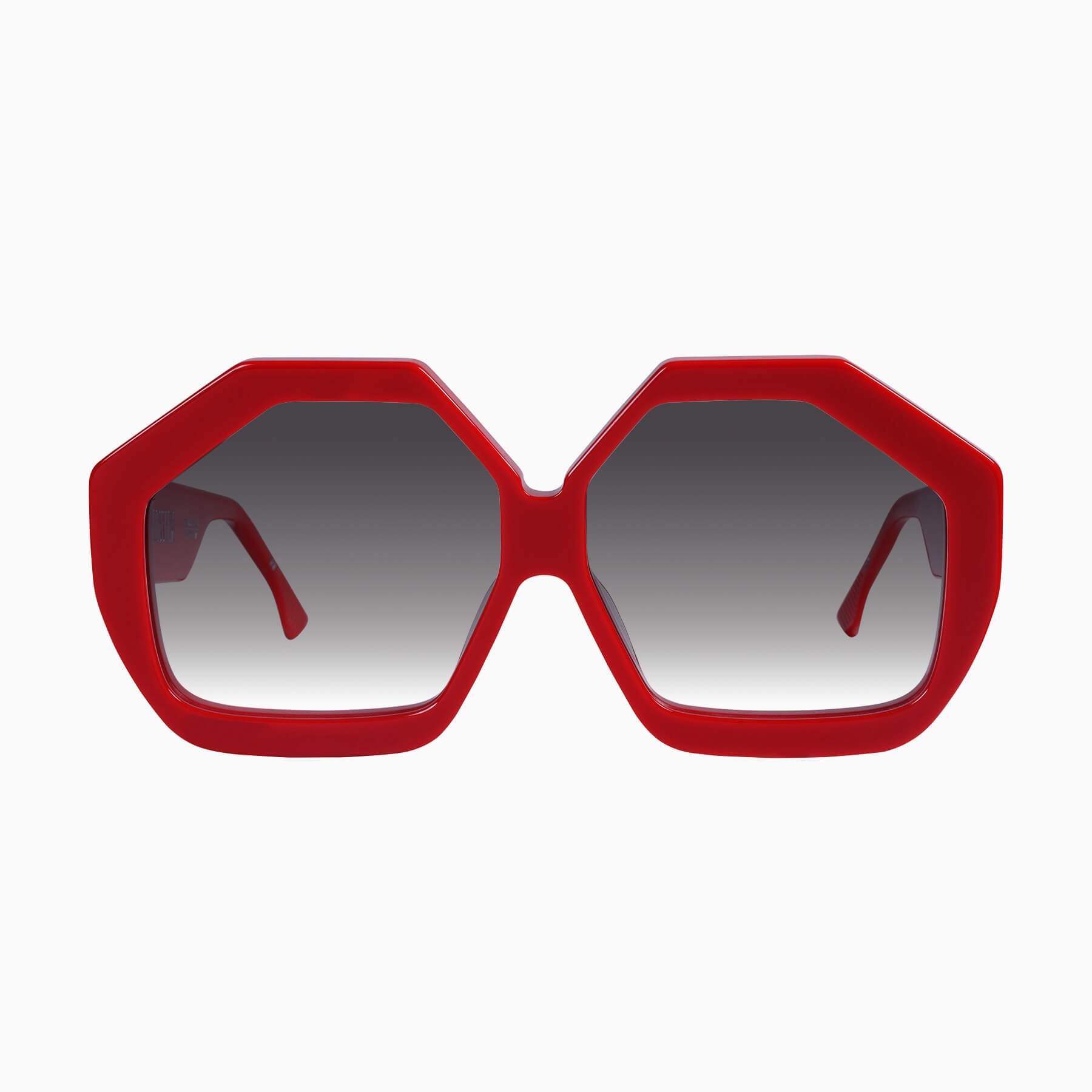 colosseum_red_blackgradient_00 Valley Colosseum Sunglasses - in Red w. Gold Metal / Black Gradient Lens - Image 1