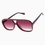 Valley Bang Bang Sunglasses - in Burgundy w. Gold Metal / Rose Gradient Lens - Image 2