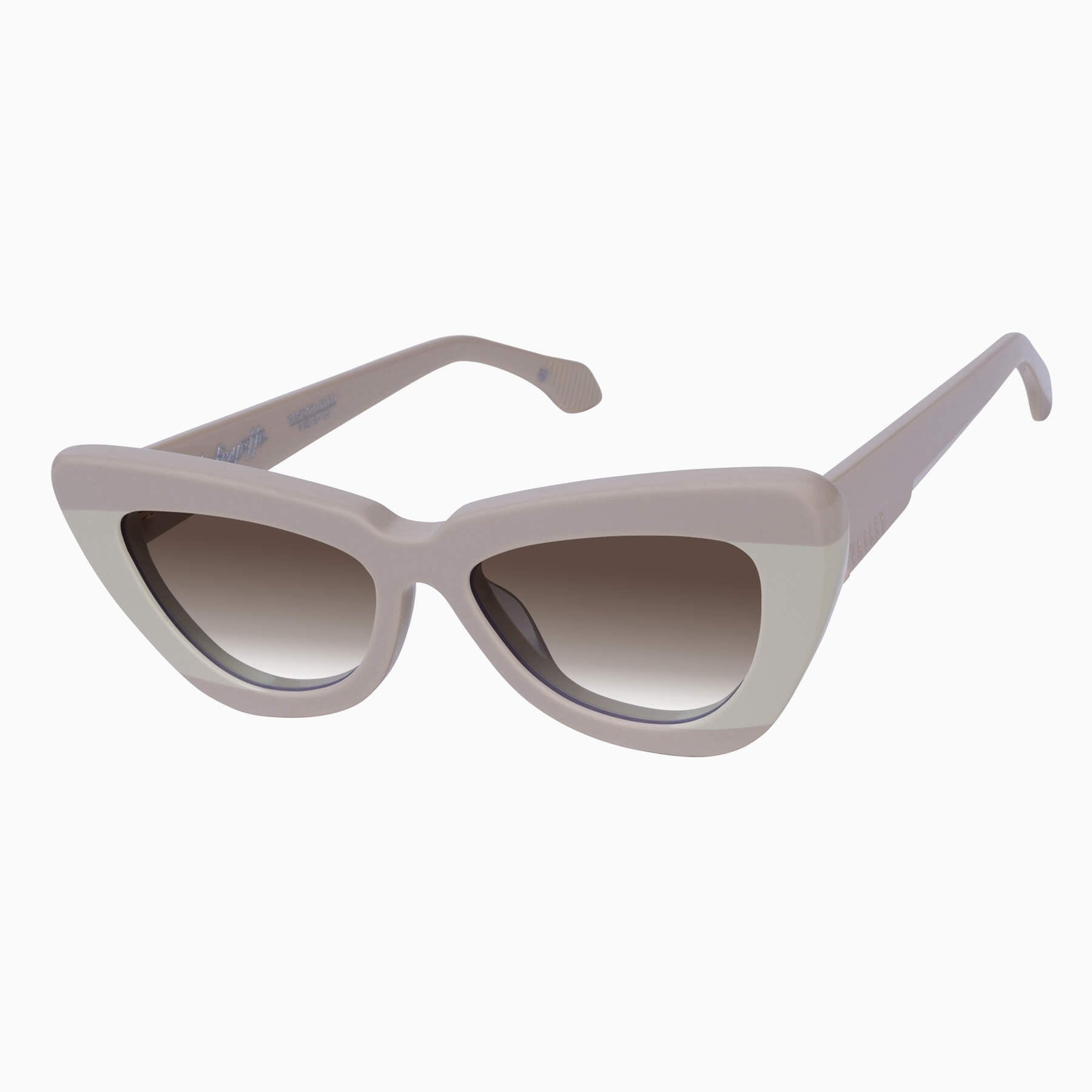 lafayette_lighttanbeigesplice_browngradient_02_2048x Valley Lafayette Sunglasses - in Light Tan Biege Splice w. Rose Gold Metal / Brown Gradient Lens - Image 2