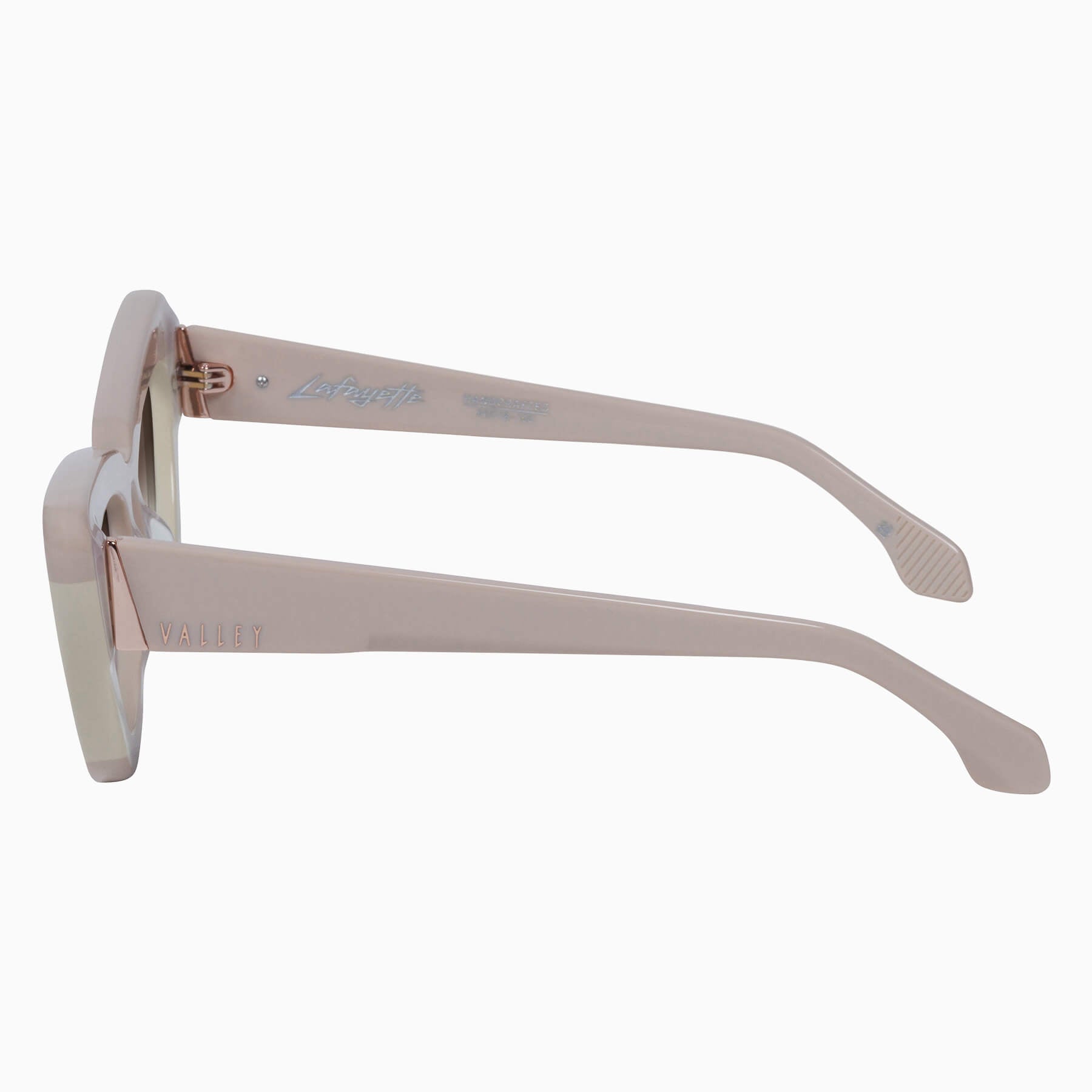 lafayette_lighttanbeigesplice_browngradient_03_2048x Valley Lafayette Sunglasses - in Light Tan Biege Splice w. Rose Gold Metal / Brown Gradient Lens - Image 3