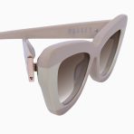 Valley Lafayette Sunglasses - in Light Tan Biege Splice w. Rose Gold Metal / Brown Gradient Lens - Image 4