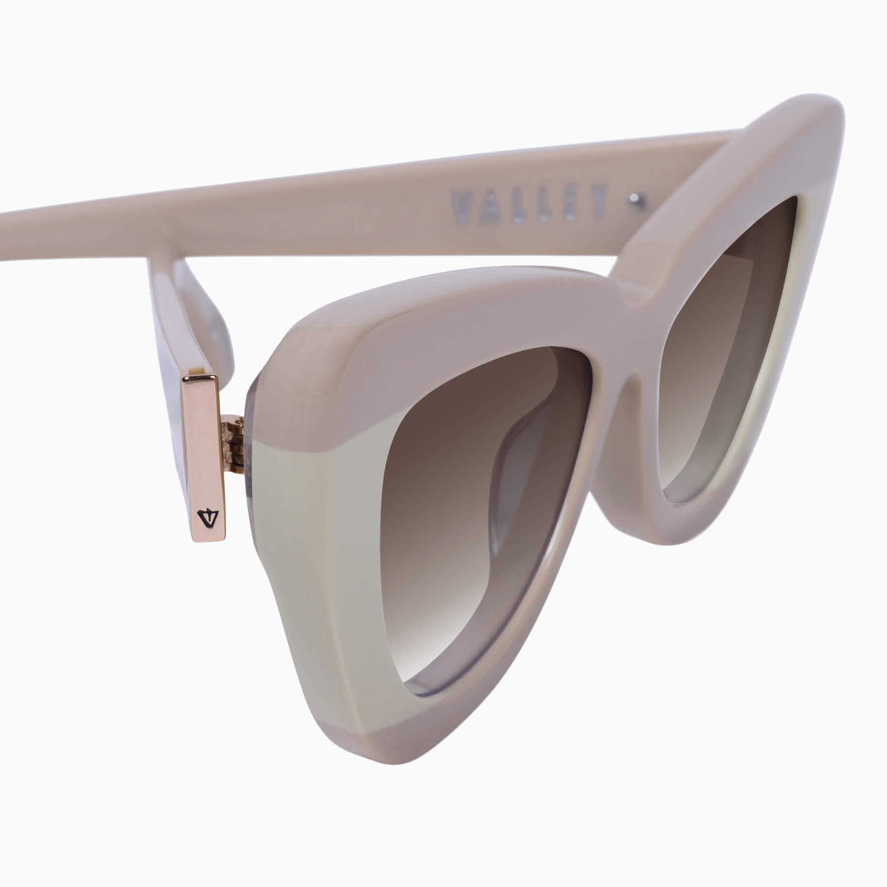 lafayette_lighttanbeigesplice_browngradient_05_2048x Valley Lafayette Sunglasses - in Light Tan Biege Splice w. Rose Gold Metal / Brown Gradient Lens - Image 4