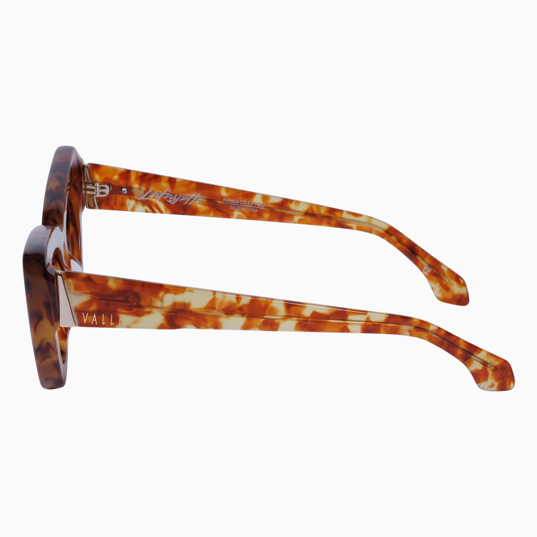 lafayette_mapletort_browngradient_03_2048x Valley Lafayette Sunglasses - in Maple Tort w. Gold Metal / Brown Gradient Lens - Image 3