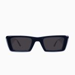 Valley La Hara Sunglasses - in Gloss Black w. Silver Metal / Black Lens