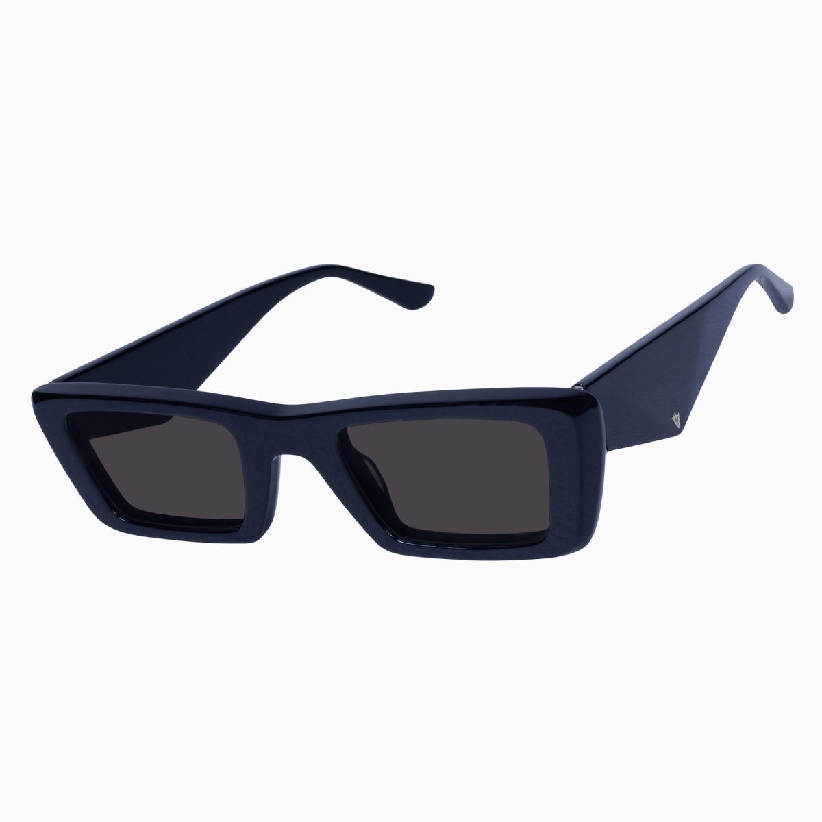 Valley La Hara Sunglasses - in Gloss Black w. Silver Metal / Black Lens - Image 2