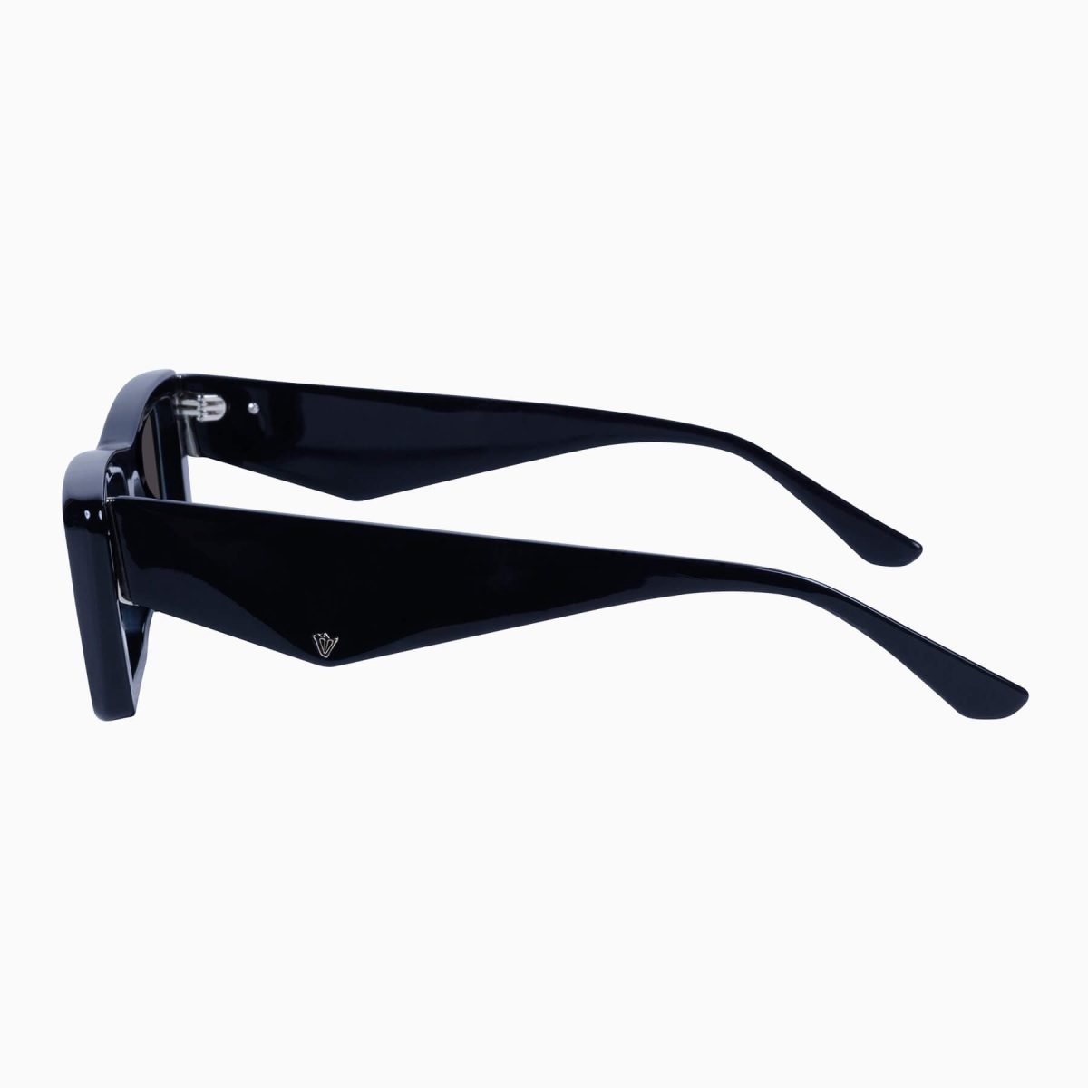 Valley La Hara Sunglasses - in Gloss Black w. Silver Metal / Black Lens - Image 3