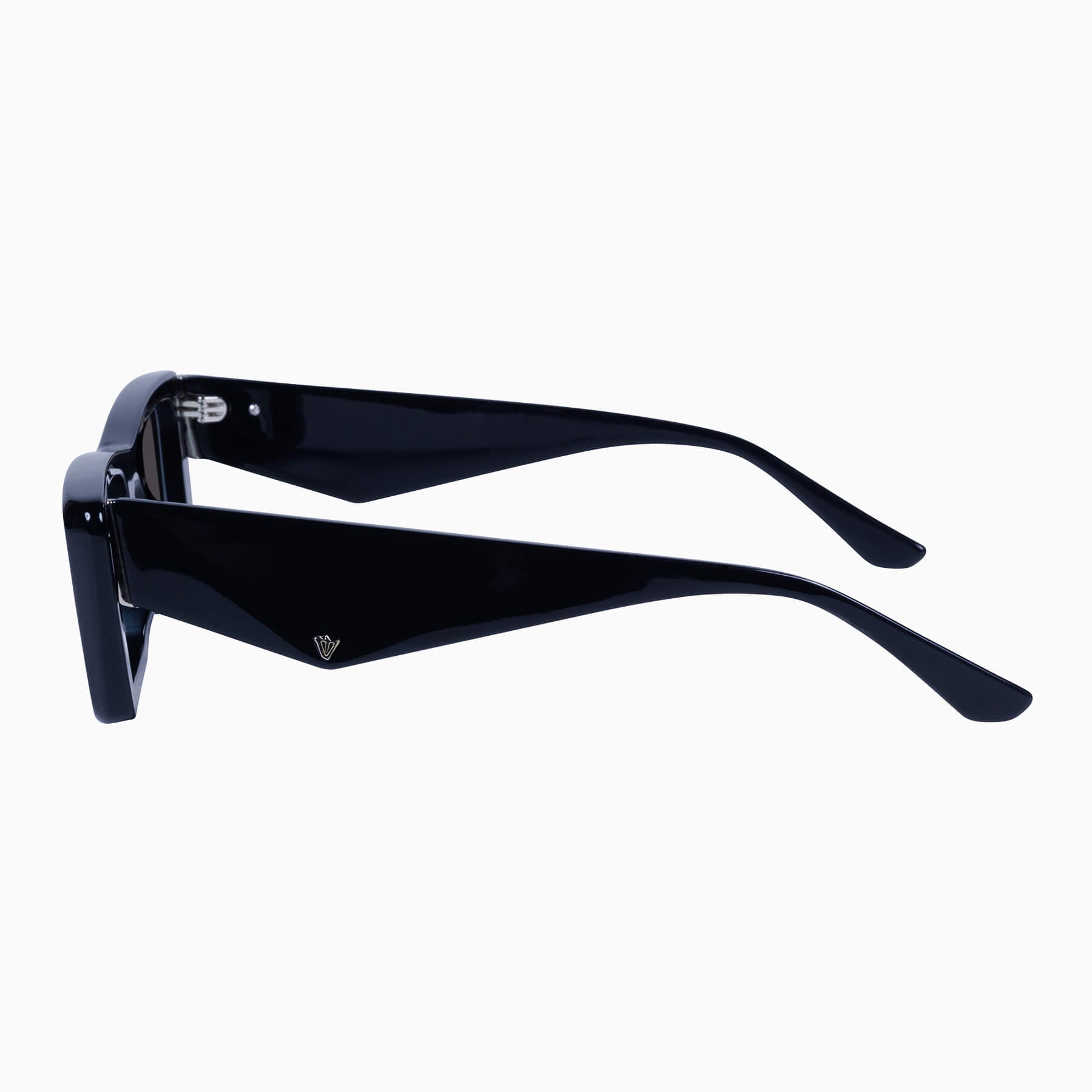 lahara_glossblack_black_03_2048x Valley La Hara Sunglasses - in Gloss Black w. Silver Metal / Black Lens - Image 3