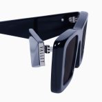 Valley La Hara Sunglasses - in Gloss Black w. Silver Metal / Black Lens - Image 5