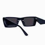 Valley La Hara Sunglasses - in Gloss Black w. Silver Metal / Black Lens - Image 4