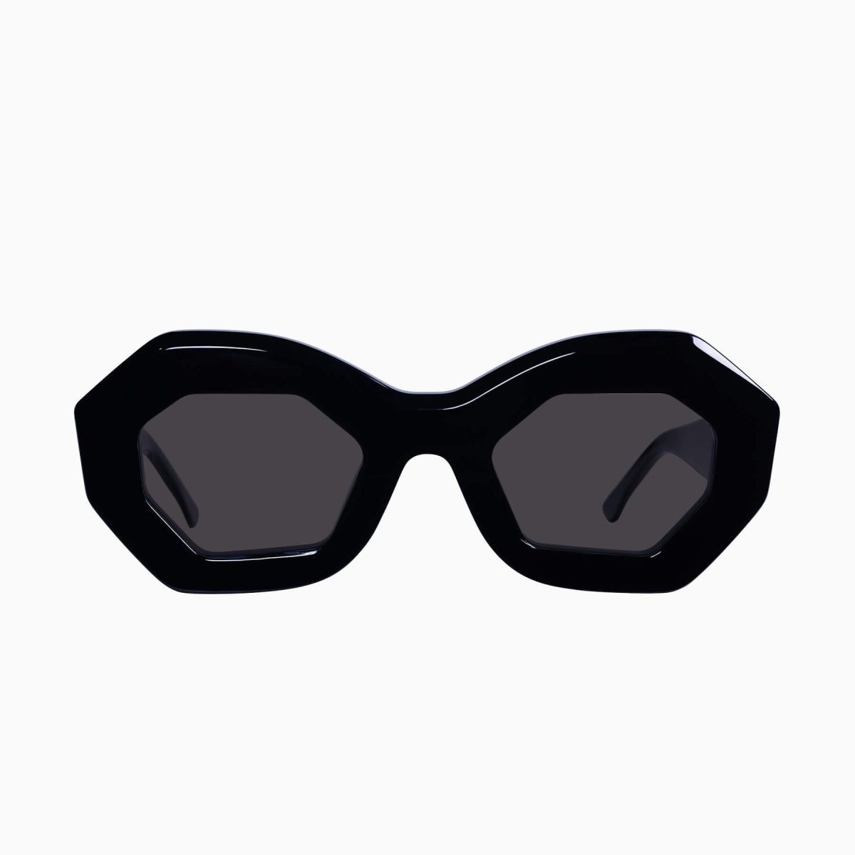 Valley Opera Sunglasses - in Gloss Black w. Gold Metal / Black Lens - Image 1