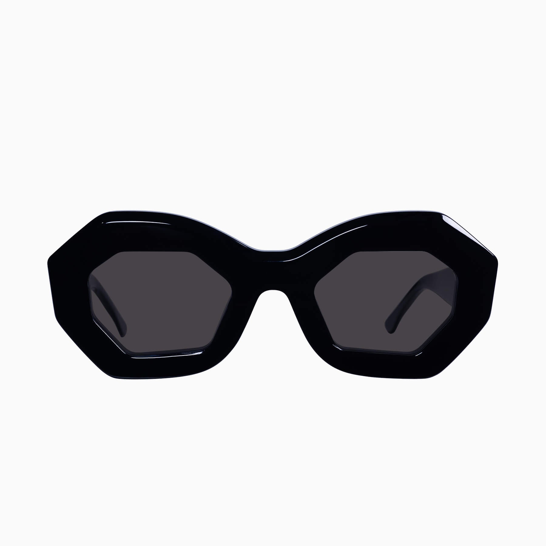 opera_glossblack_black_01 Valley Opera Sunglasses - in Gloss Black w. Gold Metal / Black Lens - Image 1