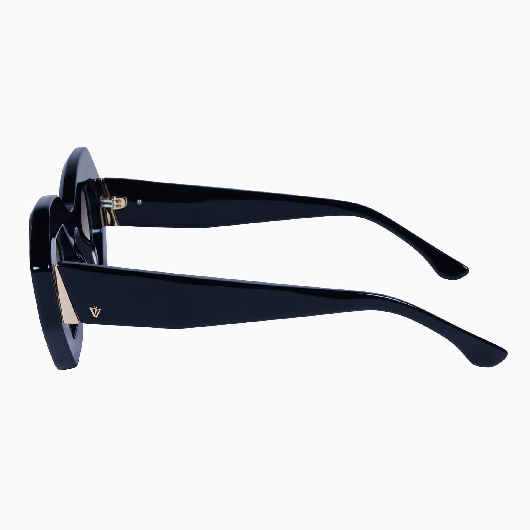opera_glossblack_blackgradient_03_2048x Valley Opera Sunglasses - in Gloss Black w. Gold Metal / Black Lens - Image 3