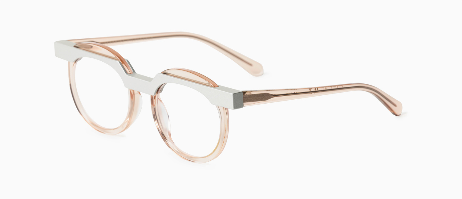 pris-peach-side Veronika Wildgruber Pris Optical Glasses - 6 silver/peach - Image 2
