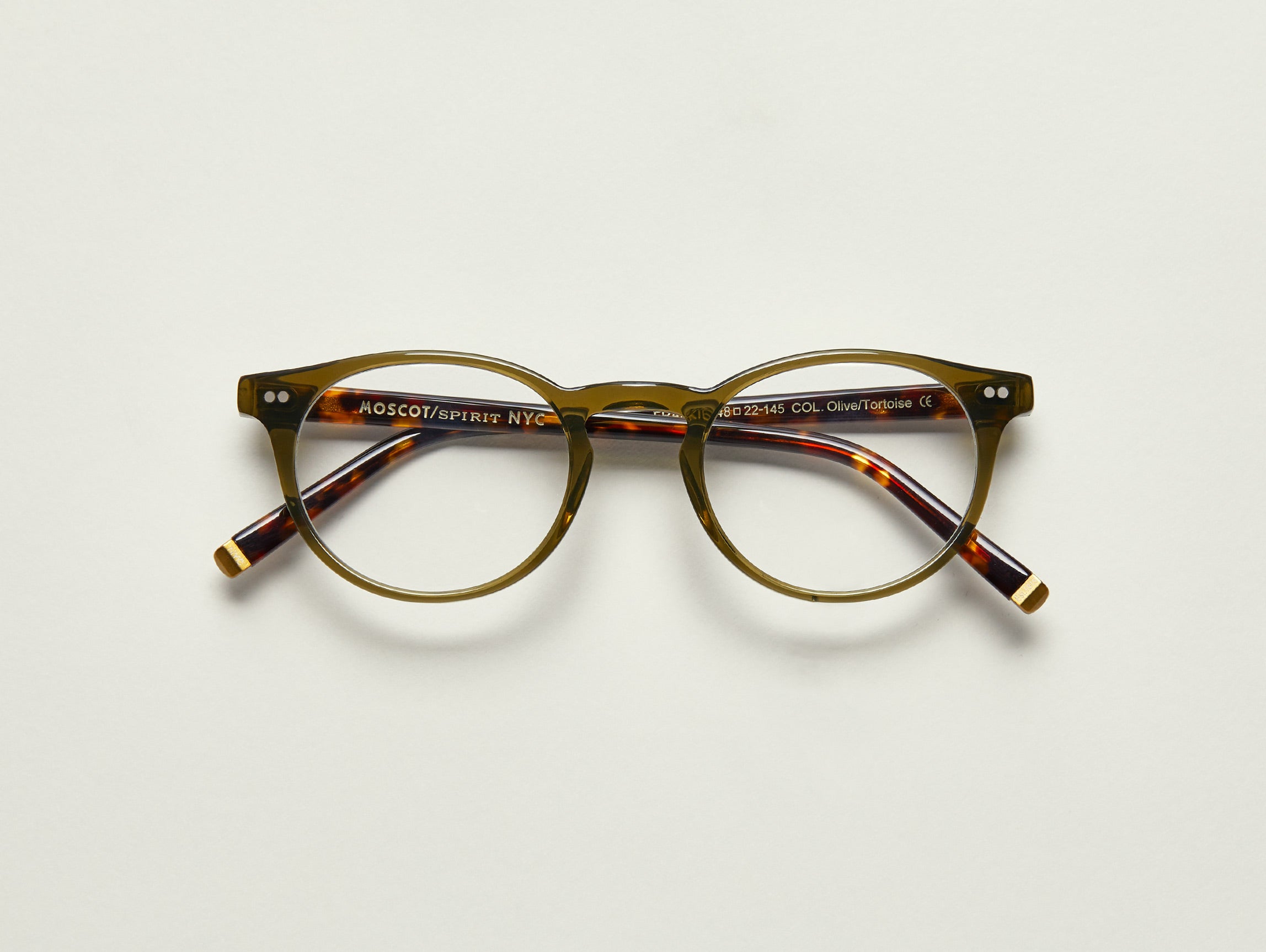 frankie-color-olive-tortoise-pos-2 Moscot Frankie Optical Glasses -Olive/tortoise 48 - Image 1
