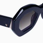Valley Opera Sunglasses - in Gloss Black w. Gold Metal / Black Lens - Image 4